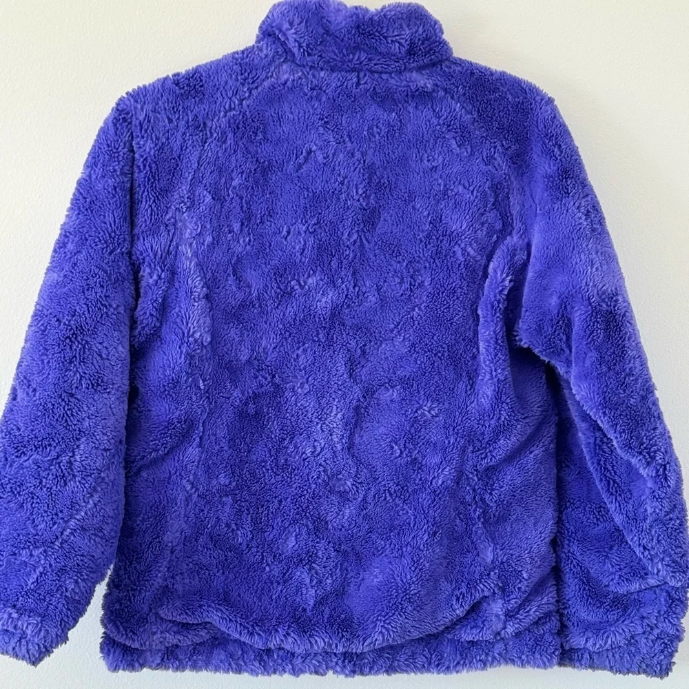 The North Face Girls Reversible Osito Fleece Jacket Purple & Lavender Quilted